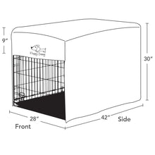 Load image into Gallery viewer, Extra Large Crate Cover Fits 42 Inch Dog Crates or Smaller. Easy to Put On, Take Off, and Adjust. Doubles as a Comfy Blanket. Slate Gray Lightweight and Breathable Polar Fleece