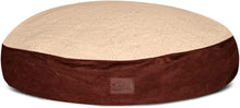 Load image into Gallery viewer, Floppy Dawg Universal Round Dog Bed Replacement Cover. Removable and Machine Washable Cover for Donut and Round Beds. XL 43W. Brown with Beige Top
