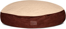 Load image into Gallery viewer, Floppy Dawg Universal Round Dog Bed Replacement Cover. Removable and Machine Washable Cover for Donut and Round Beds. XL 43W. Brown with Beige Top