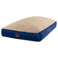 Load image into Gallery viewer, Large Dog Bed with Blended Memory Foam, Removable Cover and Waterproof Liner. Made for Dogs up to 90lbs. (Blue and Beige)