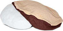 Load image into Gallery viewer, Floppy Dawg Universal Round Dog Bed Replacement Cover. Removable and Machine Washable Cover for Donut and Round Beds. XL 43W. Brown with Beige Top