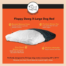 Load image into Gallery viewer, Extra Large Dog Bed with Blended Memory Foam, Removable Cover and Waterproof Liner. Made for Dogs up to 100lbs or More. (Gray)