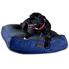 Load image into Gallery viewer, Extra Large Dog Bed with Blended Memory Foam, Removable Cover and Waterproof Liner. Made for Dogs up to 100lbs or More. (Blue and Gray)
