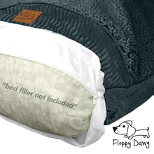 Load image into Gallery viewer, Extra Large Dog Bed Replacement Cover and Waterproof Liner for Pillows up to 48” L x 30” W – Gray