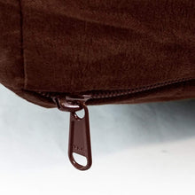 Load image into Gallery viewer, Large Dog Bed with Blended Memory Foam, Removable Cover and Waterproof Liner. Made for Dogs up to 90lbs. (Brown and Beige)