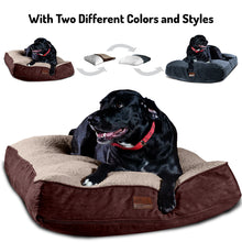 Load image into Gallery viewer, Extra Large Dog Bed with Blended Memory Foam, Two Removable Interchangeable Covers and Waterproof Liner. Made for Dogs up to 100lbs or More.