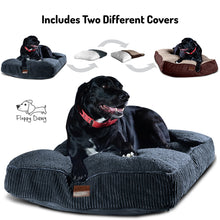 Load image into Gallery viewer, Extra Large Dog Bed with Blended Memory Foam, Two Removable Interchangeable Covers and Waterproof Liner. Made for Dogs up to 100lbs or More.