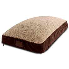 Load image into Gallery viewer, Medium Dog Bed Replacement Cover for Pillows up to 30” L x 19” W – Brown and Beige