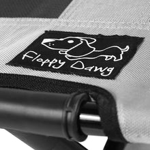 Load image into Gallery viewer, Just Chillin' Elevated Dog Bed Cot with Removable Canopy. Lightweight and Portable. High Quality Steel Construction. Large Gray 36” L x 30” W x 43” H