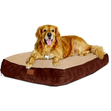 Load image into Gallery viewer, Large Dog Bed with Blended Memory Foam, Removable Cover and Waterproof Liner. Made for Dogs up to 90lbs. (Brown and Beige)