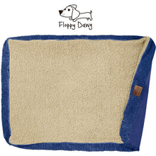 Load image into Gallery viewer, Extra Large Dog Bed Replacement Cover for Pillows up to 48” L x 30” W – Blue and Beige