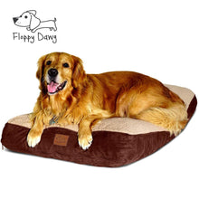 Load image into Gallery viewer, Large Dog Bed with Blended Memory Foam, Removable Cover and Waterproof Liner. Made for Dogs up to 90lbs. (Brown and Beige)