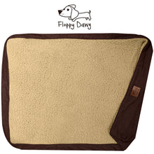 Load image into Gallery viewer, Extra Large Dog Bed Replacement Cover for Pillows up to 48” L x 30” W – Brown and Beige