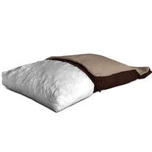 Load image into Gallery viewer, Large Dog Bed with Blended Memory Foam, Removable Cover and Waterproof Liner. Made for Dogs up to 90lbs. (Brown and Beige)