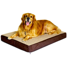 Load image into Gallery viewer, Large Orthopedic Memory Foam Dog Bed, Removable Cover and Waterproof Liner - Brown 40" L x 28" W x 4" H