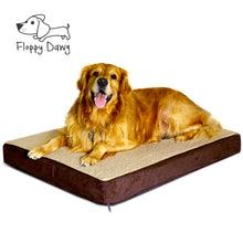 Load image into Gallery viewer, Large Orthopedic Memory Foam Dog Bed, Removable Cover and Waterproof Liner - Brown 40" L x 28" W x 4" H