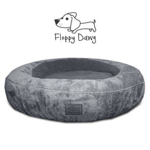 Load image into Gallery viewer, Medium Round Bolster Dog Bed Replacement Cover for Beds up to 30&quot; W – Gray
