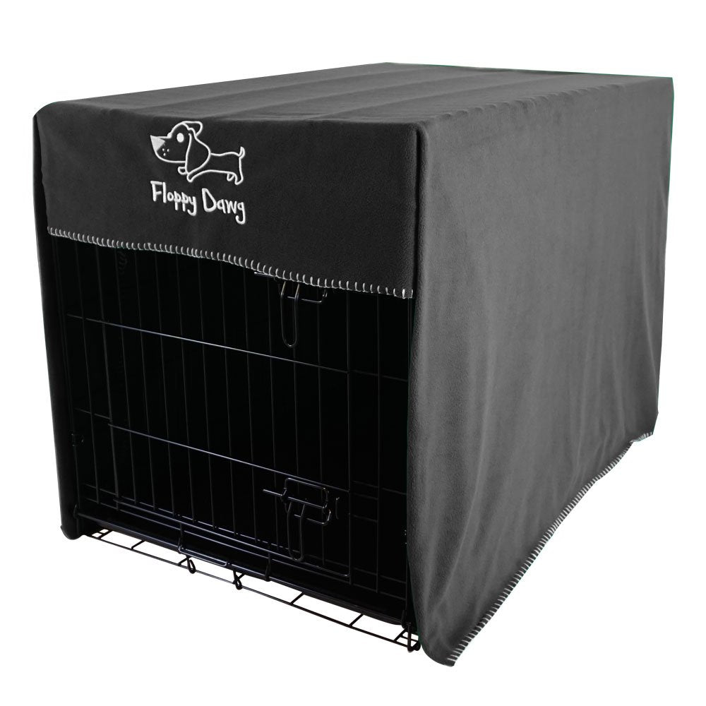 Extra Large Crate Cover Fits 42 Inch Dog Crates or Smaller. Easy to Put On, Take Off, and Adjust. Doubles as a Comfy Blanket. Slate Gray Lightweight and Breathable Polar Fleece
