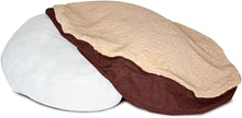 Load image into Gallery viewer, Floppy Dawg Universal Round Dog Bed Replacement Cover. Removable and Machine Washable Cover for Donut and Round Beds. XL 43W. Brown with Beige Top
