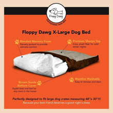 Load image into Gallery viewer, Extra Large Dog Bed with Blended Memory Foam, Removable Cover and Waterproof Liner. Made for Dogs up to 100lbs or More. (Brown and Beige)
