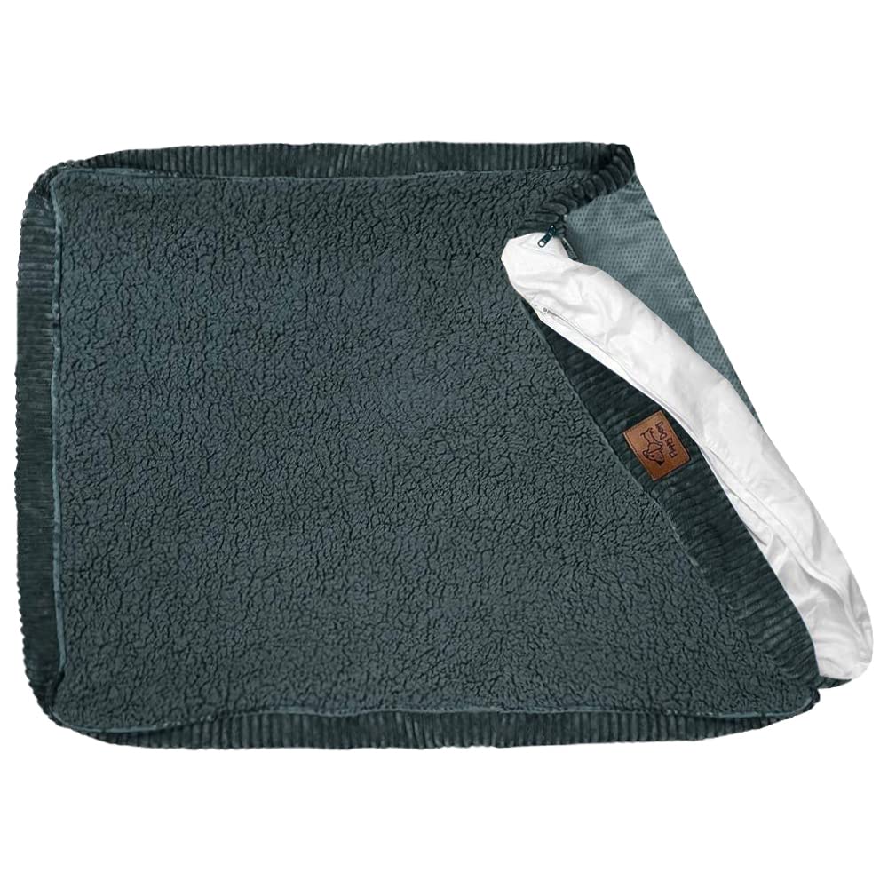 Extra Large Dog Bed Replacement Cover and Waterproof Liner for Pillows up to 48” L x 30” W – Gray