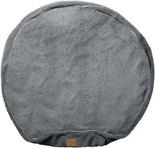 Load image into Gallery viewer, Floppy Dawg Universal Round Dog Bed Replacement Cover. Removable and Machine Washable Cover for Donut and Round Beds. XL 43W. Gray with Gray Top
