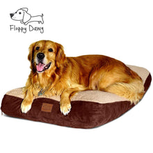 Load image into Gallery viewer, Large Dog Bed with Blended Memory Foam, Removable Cover and Waterproof Liner. Made for Dogs up to 90lbs. (Brown and Beige)

