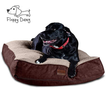 Load image into Gallery viewer, Extra Large Dog Bed with Blended Memory Foam, Removable Cover and Waterproof Liner. Made for Dogs up to 100lbs or More. (Brown and Beige)
