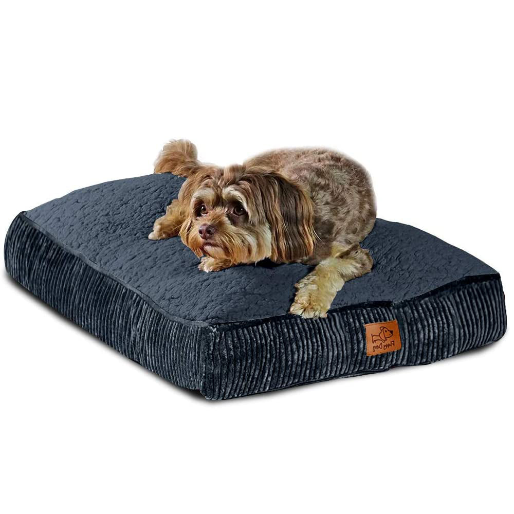 Medium Dog Bed with Blended Memory Foam, Removable Cover and Waterproof Liner. Made for Dogs up to 40lbs. (Gray)
